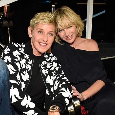 A picture of Portia de Rossi with her spouse, Ellen DeGeneres.